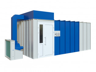 Покрасочная комната 4х6м сухой фильтрации с приточным пленумом и фильтром грубой очистки воздуха (ФГО)